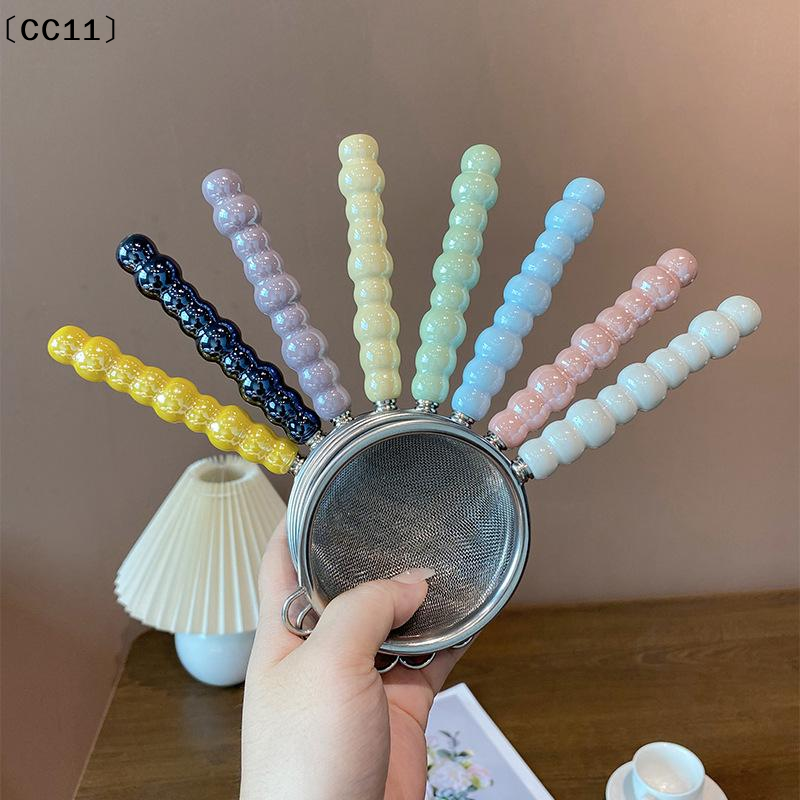 Coffee Tea And Leaf - Tea Strainer With Pearl Ceramic Handle