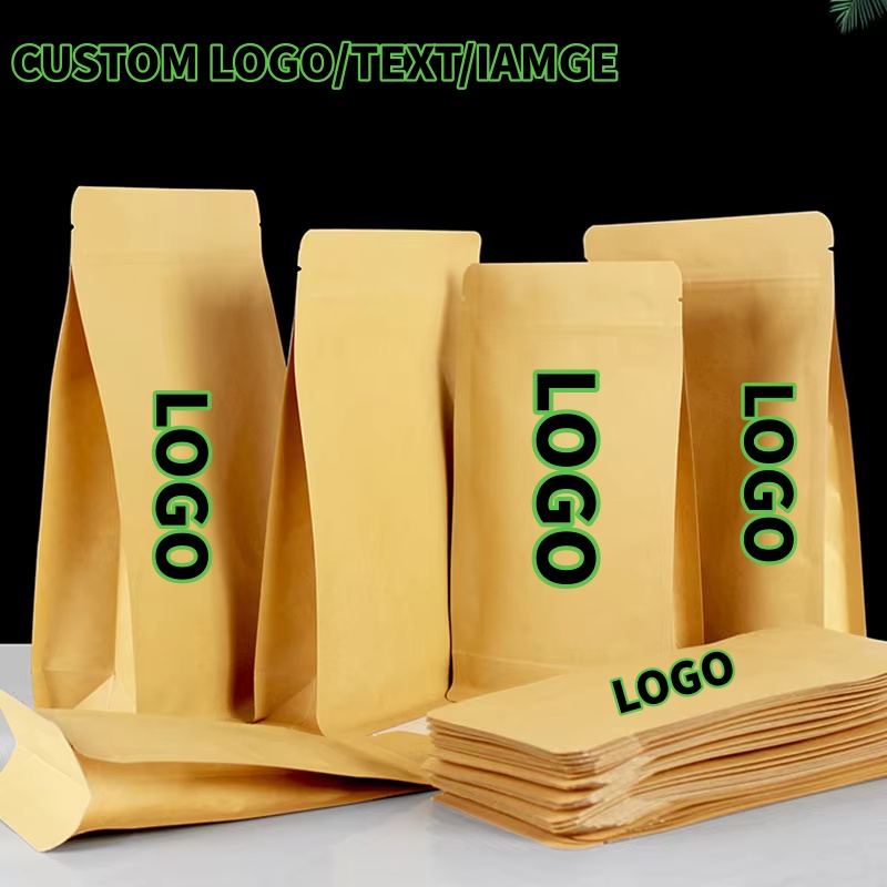 Coffee Tea Day - 50PCS 3D Stand Up Kraft Paper