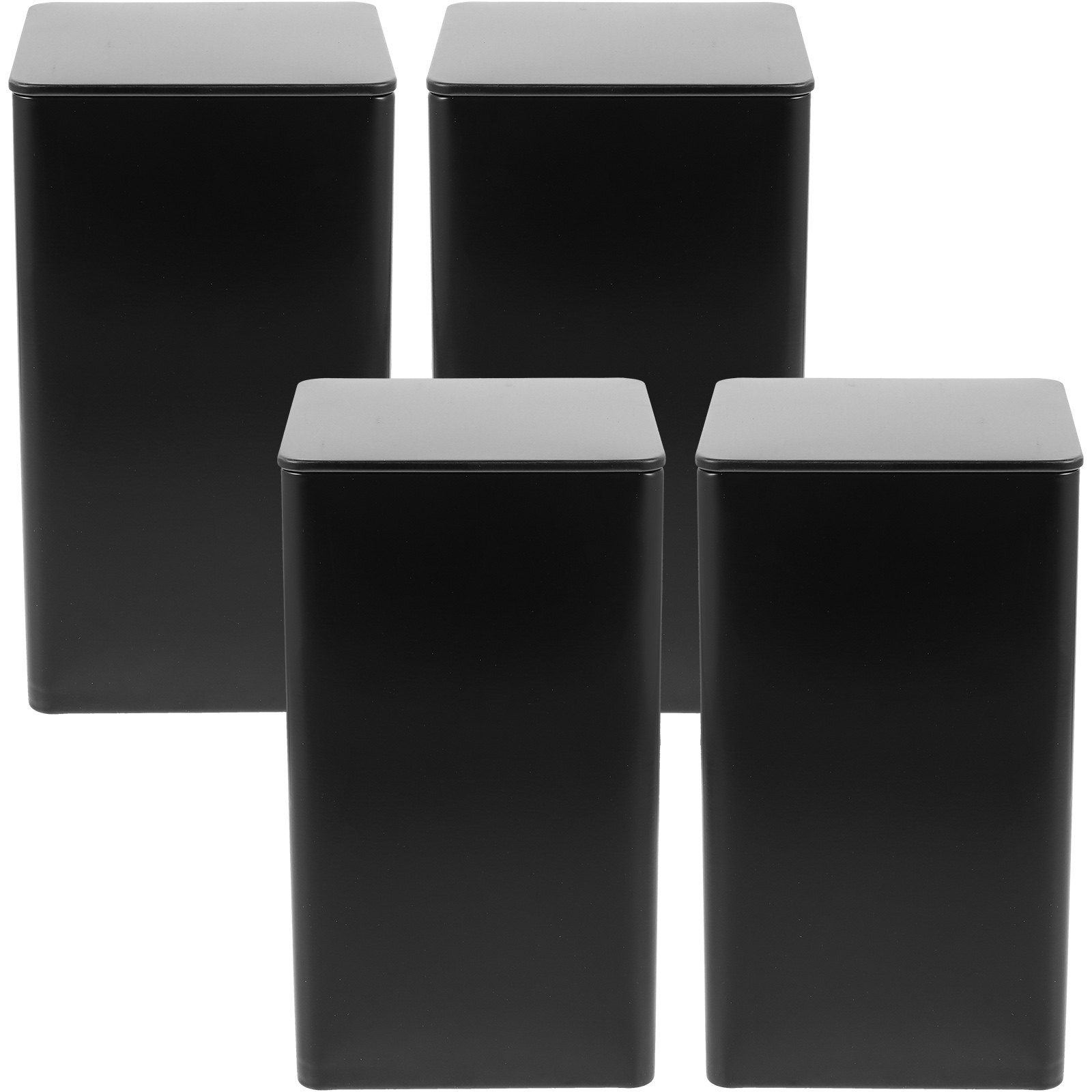 Coffee Tea Box - 4Pcs Storage Jars Tinplate Box Large