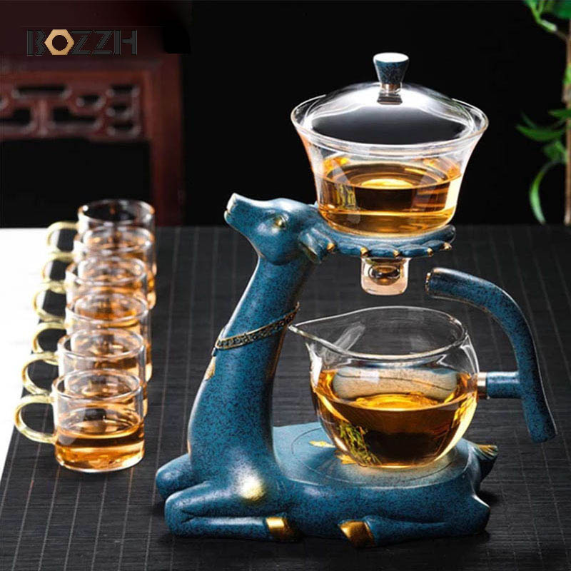 Coffee Tea Mix - BOZZH-Kungfu Glass Tea Set, Creative Deer