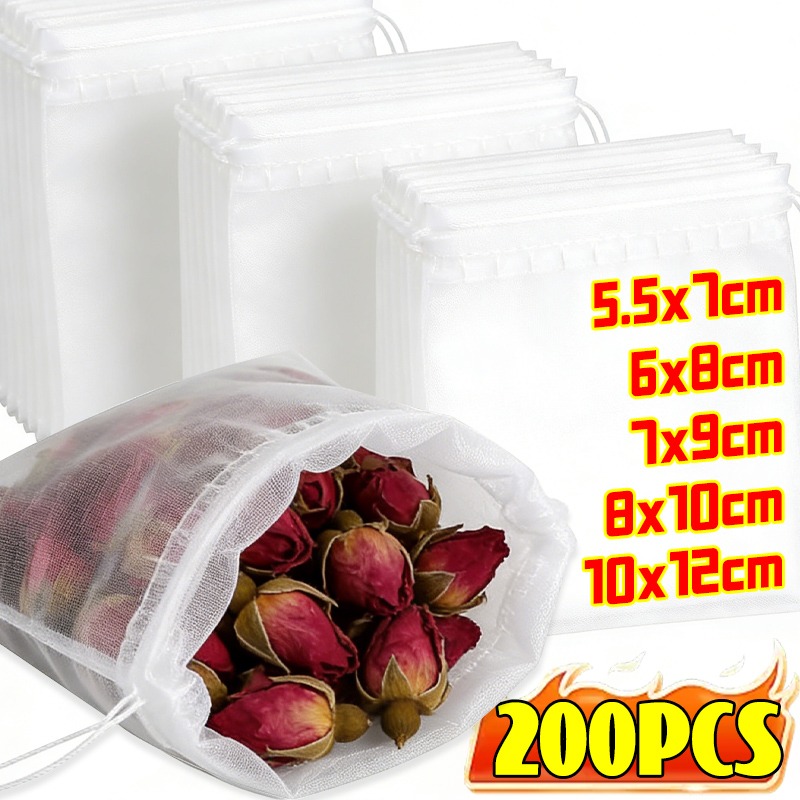 Coffee Tea And Leaf - 200/50Pcs Nylon Tea Bags Small Empty