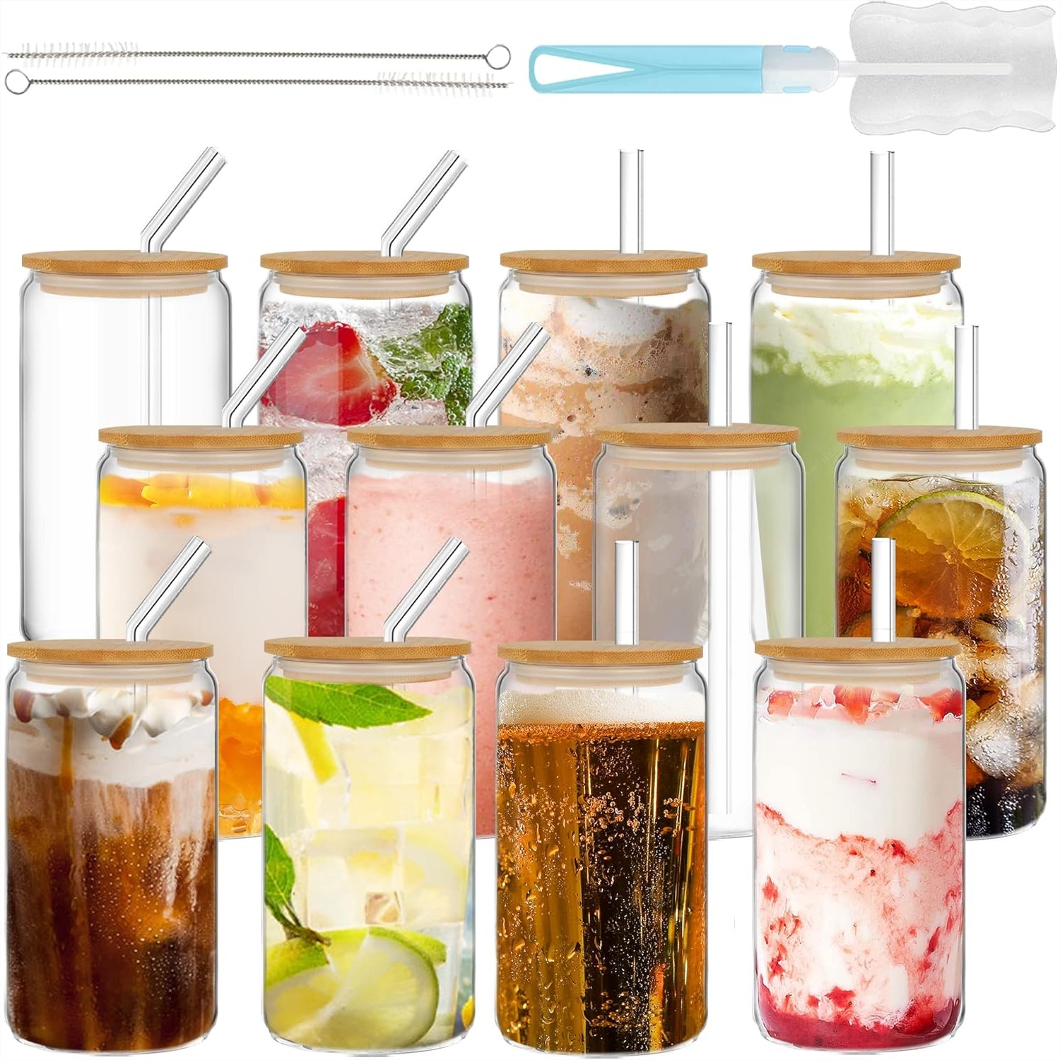 16oz Drinking Glasses with Bam - огляд і ціна Juice Tea Coffee