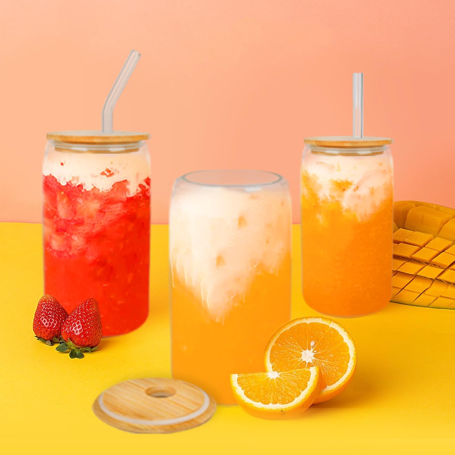16oz Drinking Glasses with Bam - огляд і ціна Juice Tea Coffee