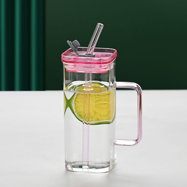 1 Pcs Pink Glass Cup, 6 Col Sq - огляд і ціна Juice Tea Coffee