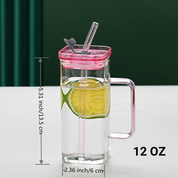 1 Pcs Pink Glass Cup, 6 Col Sq - огляд і ціна Juice Tea Coffee
