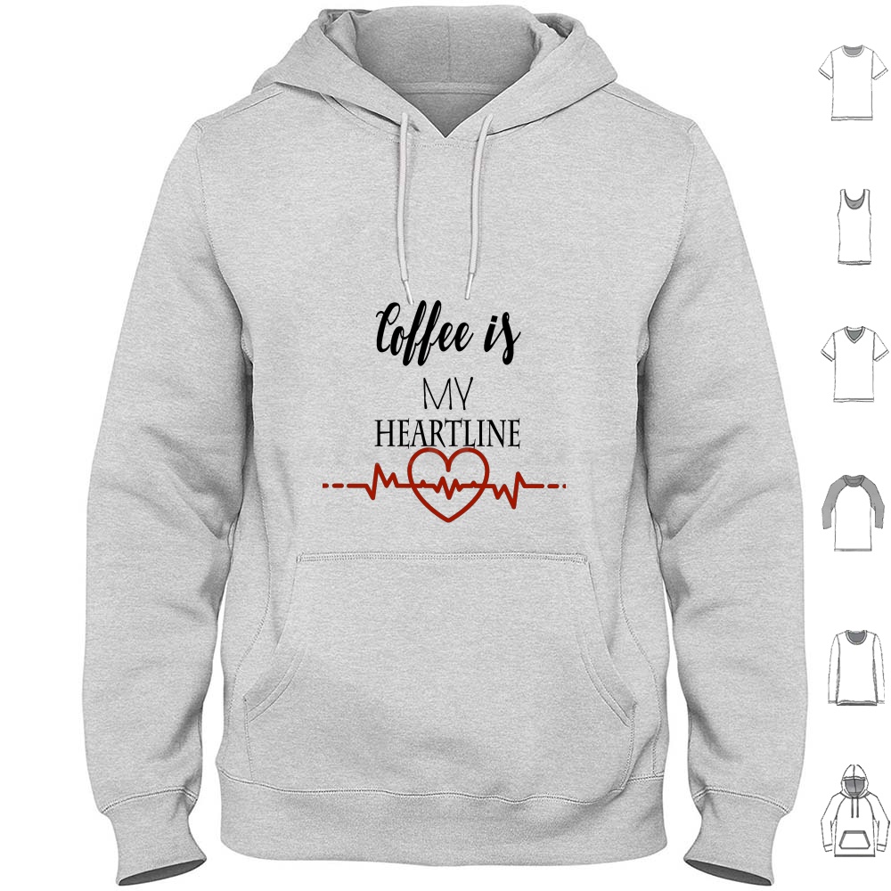 Coffee Is My Heart Line Hoodie - огляд і ціна Coffee And Tea Quotes Funny