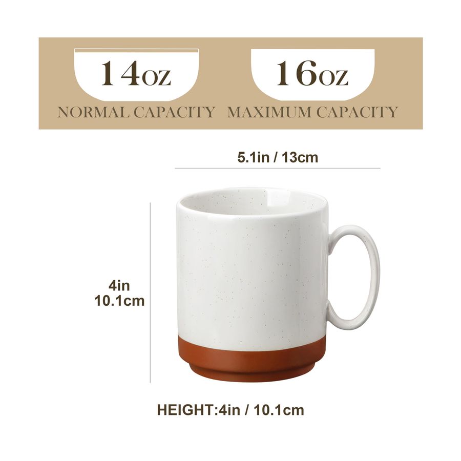16oz Ceramic Coffee Mugs Set o - огляд і ціна Coffee Tea Latte