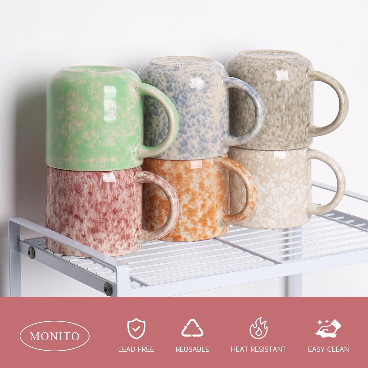 12 OZ Coffee Mugs Set of 6, Mo - огляд і ціна Coffee Tea Latte