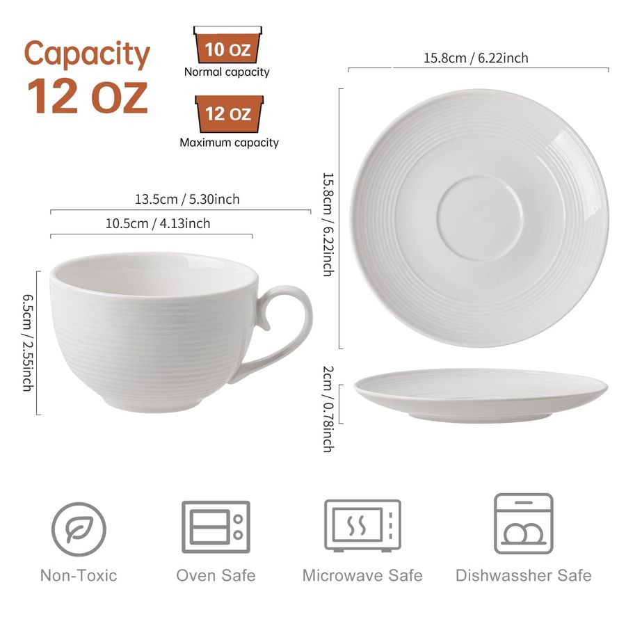 oz Cappuccino Cups with Saucer - огляд і ціна Coffee Tea Set