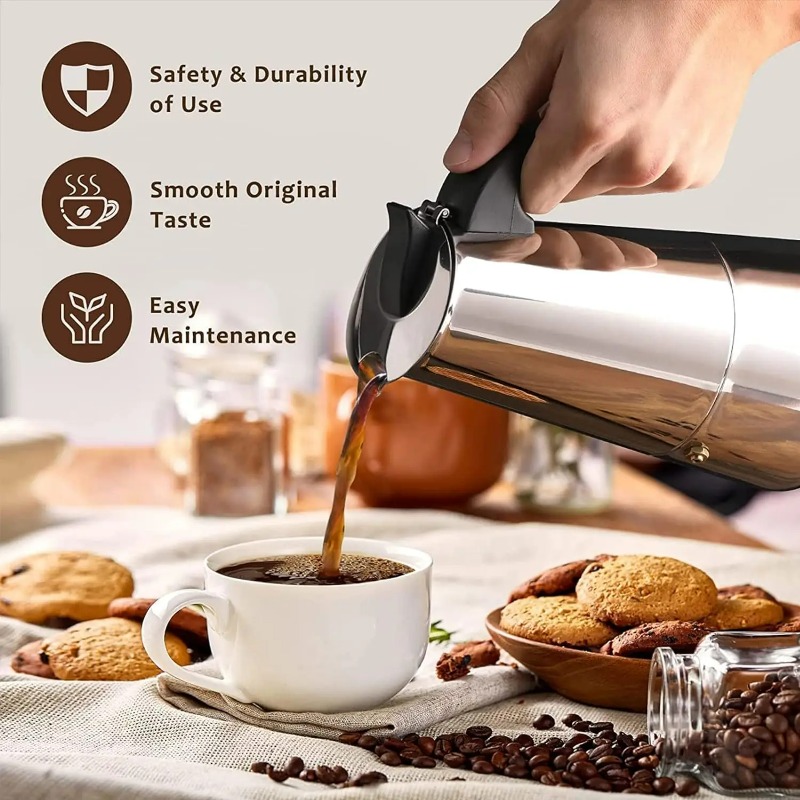 6 Cup Mocha Pot Stainless Stee - огляд і ціна Moka Pot Stove