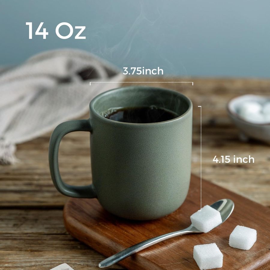 14oz Coffee Mugs Set of 6, Cer - огляд і ціна Coffee Tea Latte