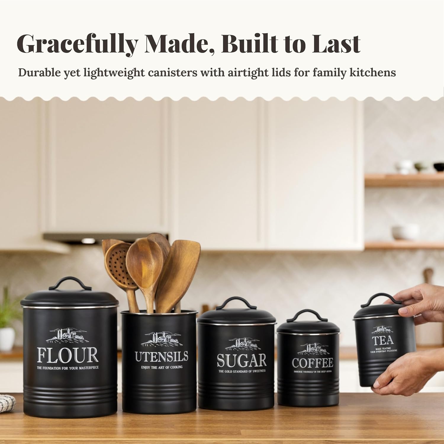 5-Piece Airtight Kitchen Canis - огляд і ціна Coffee Tea Set