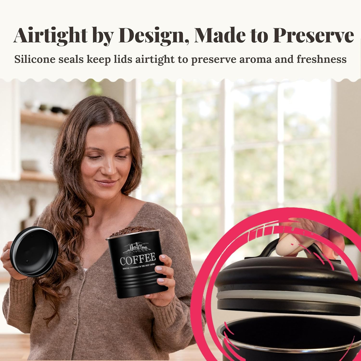 5-Piece Airtight Kitchen Canis - огляд і ціна Coffee Tea Set