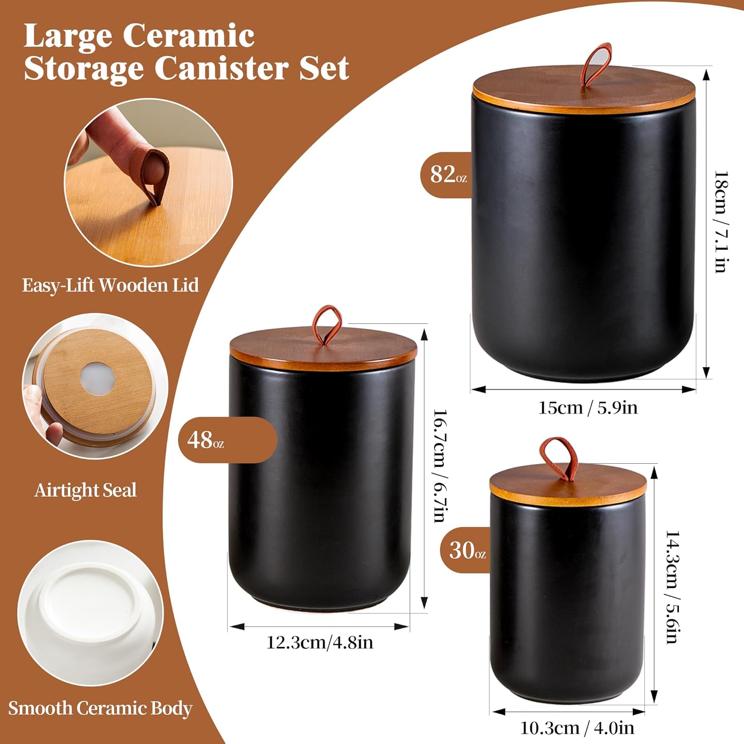 Ceramic Canister Set (30 oz, 4 - огляд і ціна Coffee Tea Set