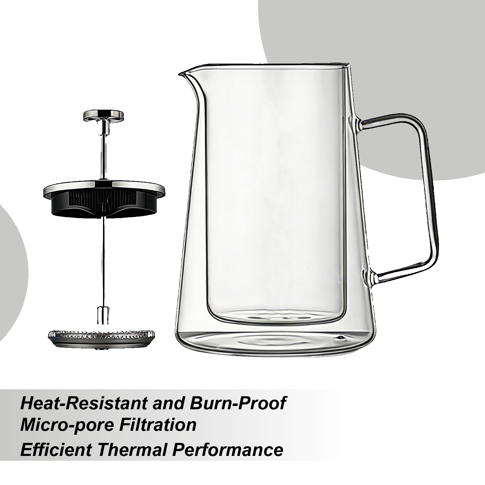 Coffee Presses Glass Stainless - огляд і ціна Coffee Tea Press