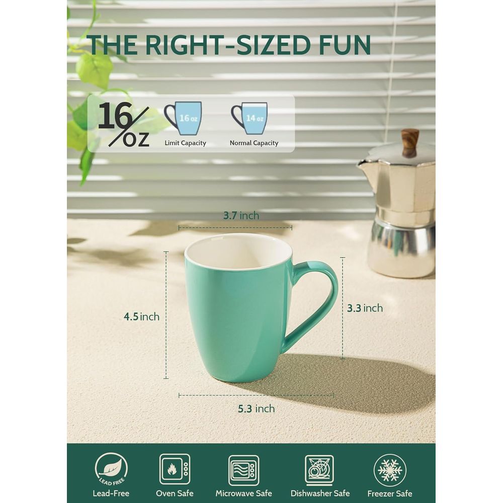 16 oz Porcelain Coffee Mugs Se - огляд і ціна Coffee Tea Latte