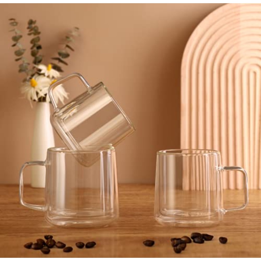 10oz Glass Coffee MugsDouble W - огляд і ціна Coffee Tea Latte