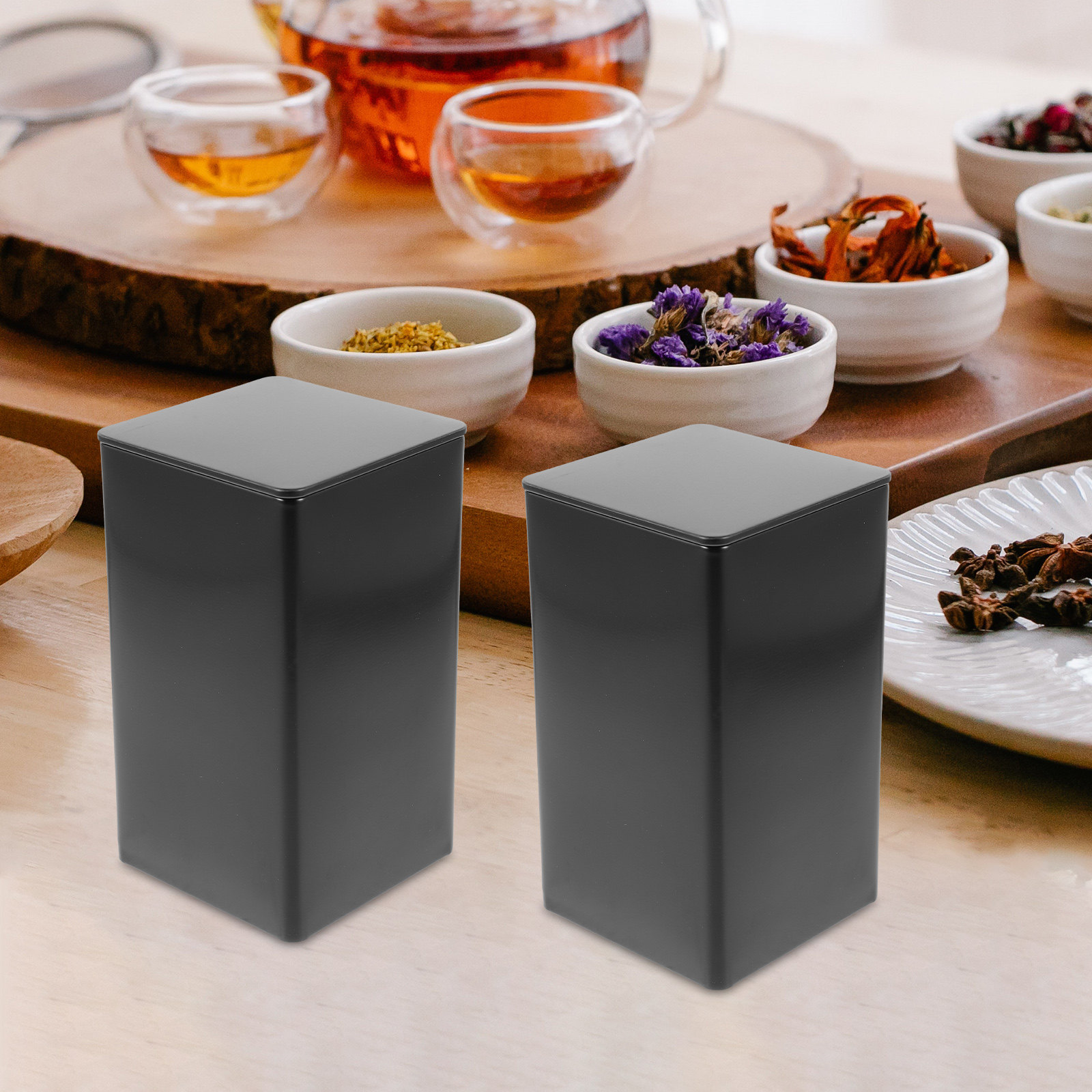 4Pcs Storage Jars Tinplate Box - огляд і ціна Coffee Tea Box