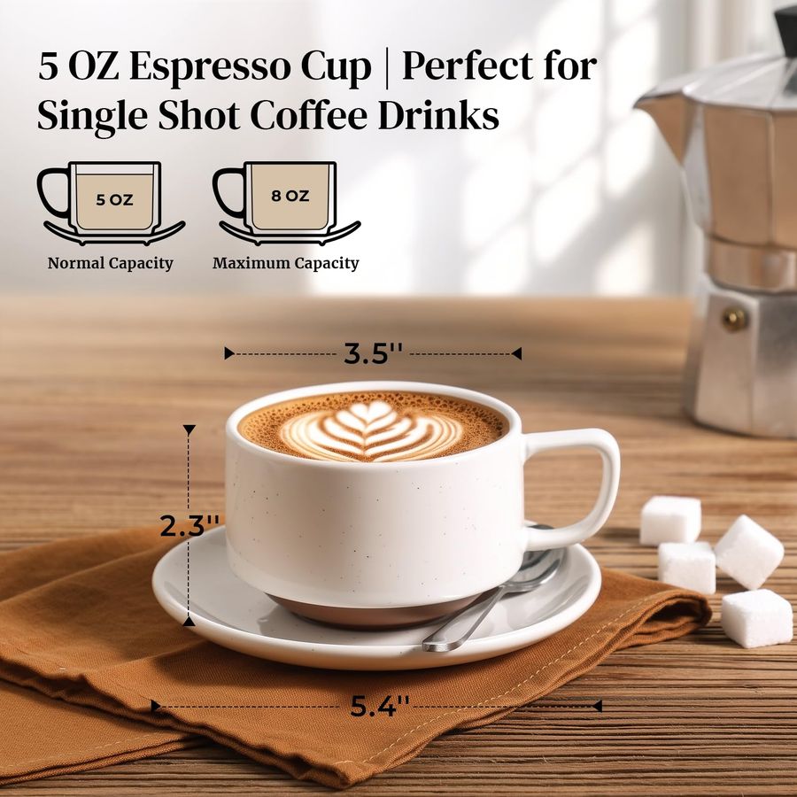 5oz Coffee Cups and Espresso C - огляд і ціна Coffee Tea Latte