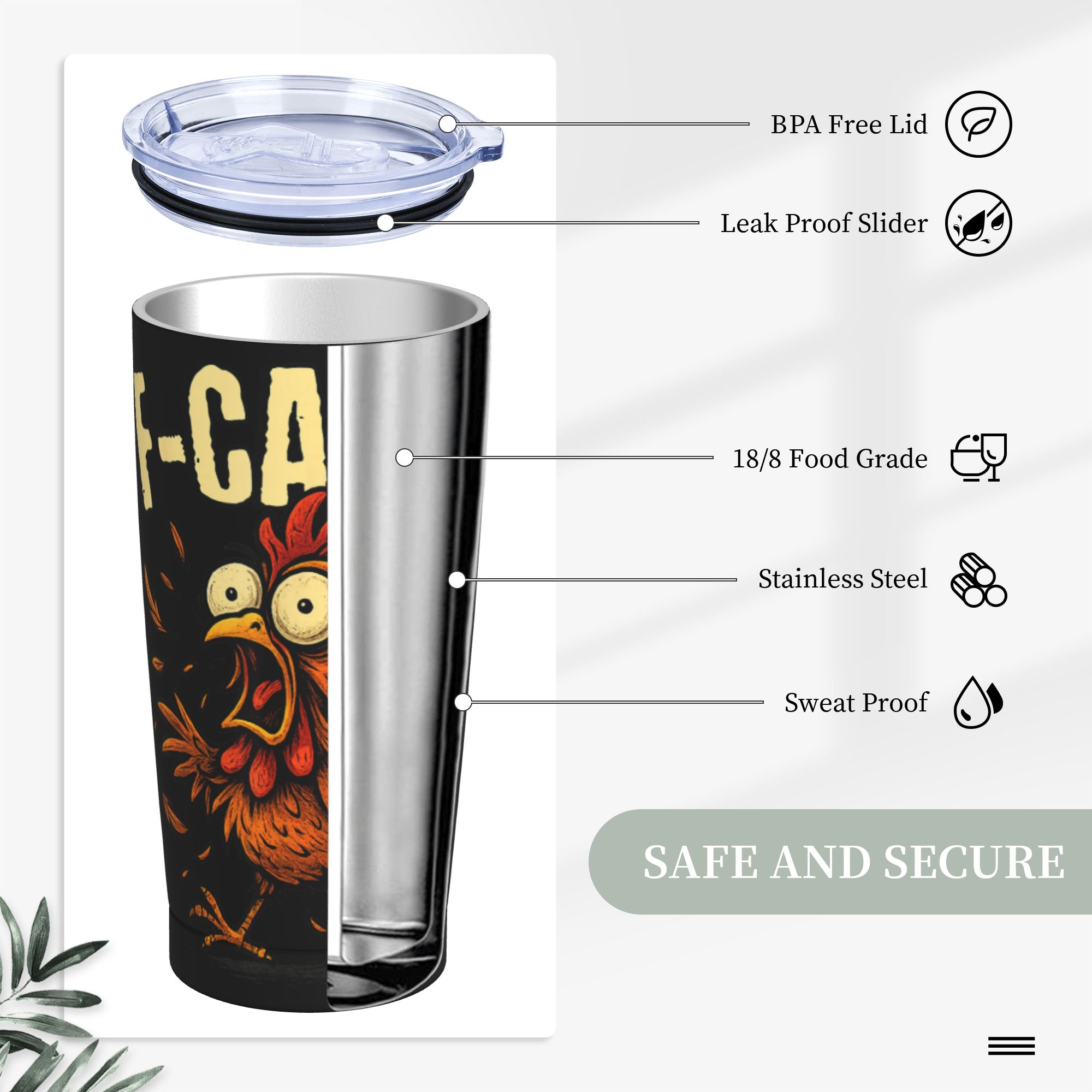 F-Caw-F Chicken FCAWF Tumbler  - огляд і ціна Double Wall Mug