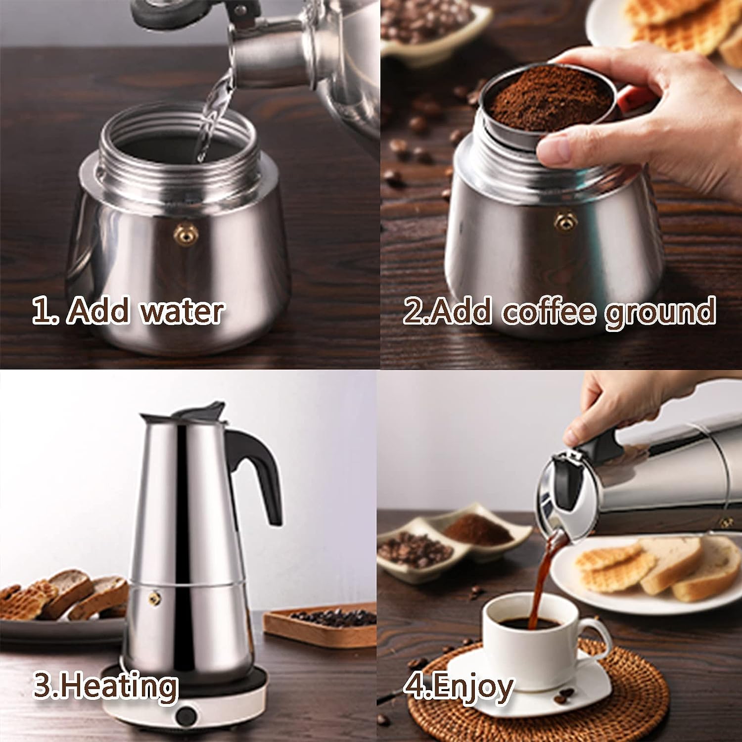 4/6/9 Cups Moka Pot Caffe Mach - огляд і ціна Moka Pot Stove