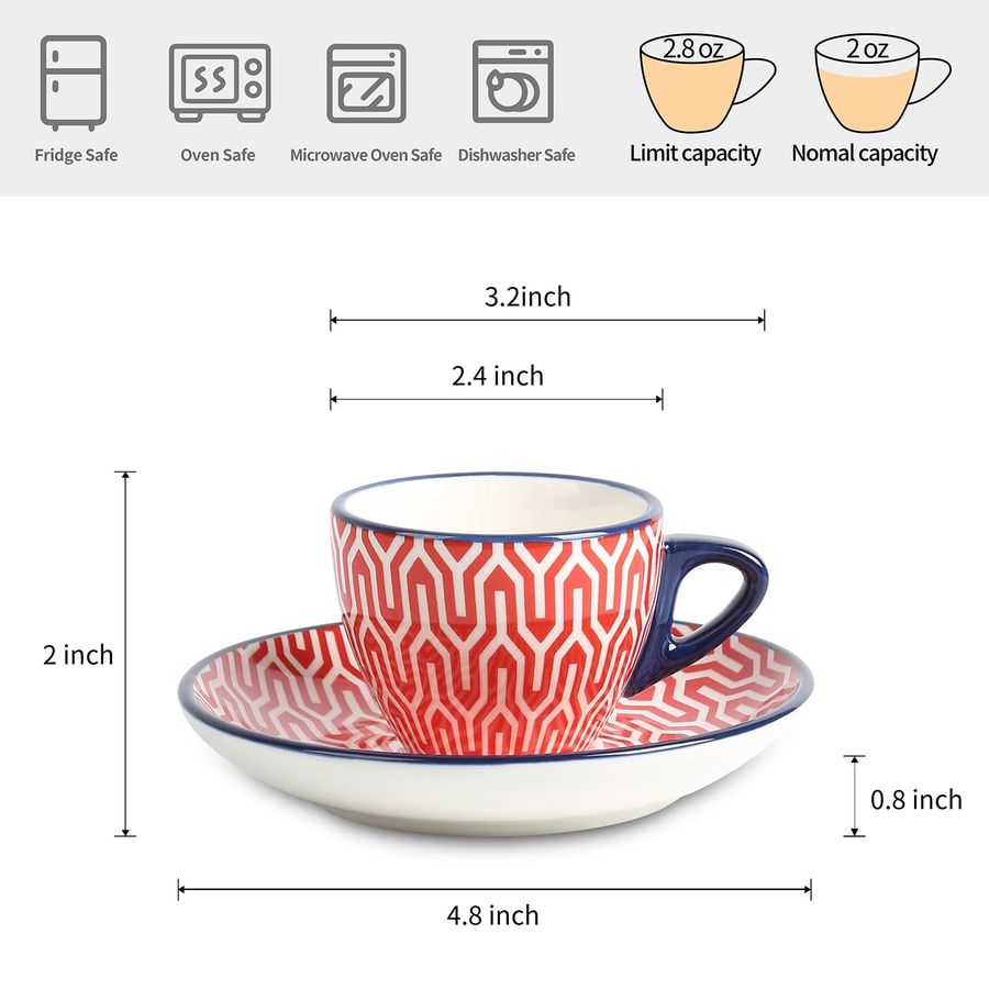 Ceramic 2 oz Espresso Cups, Sm - огляд і ціна Coffee Tea Latte
