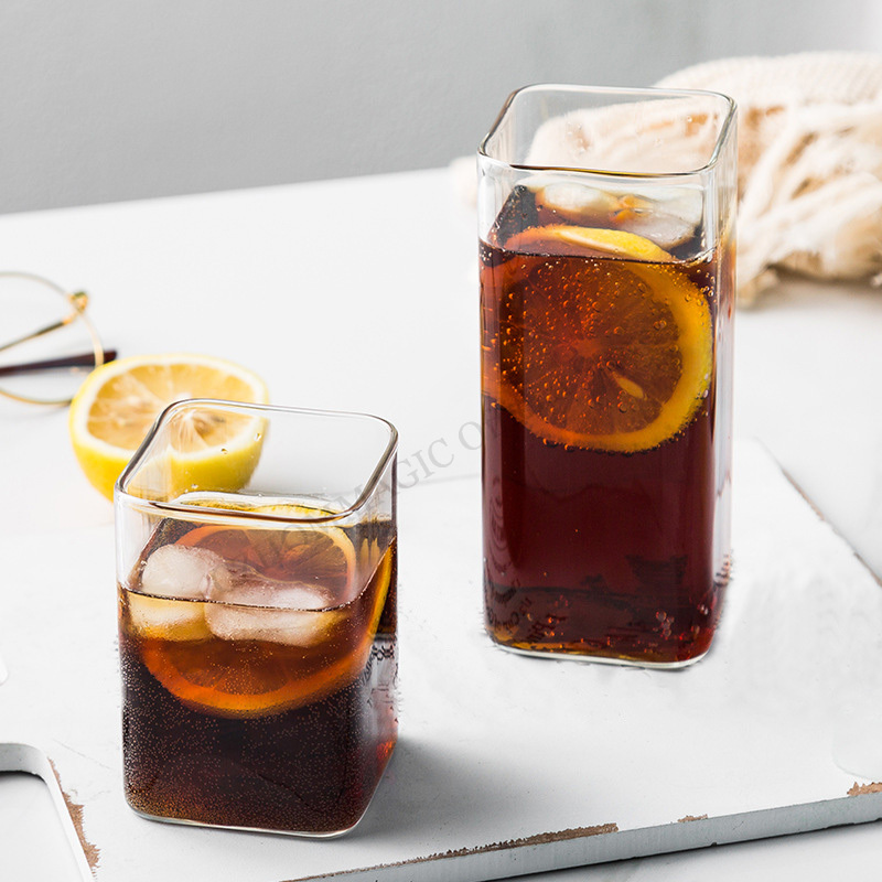 6/4/2/1Pcs Square Glass Cup Co - огляд і ціна Juice Tea Coffee