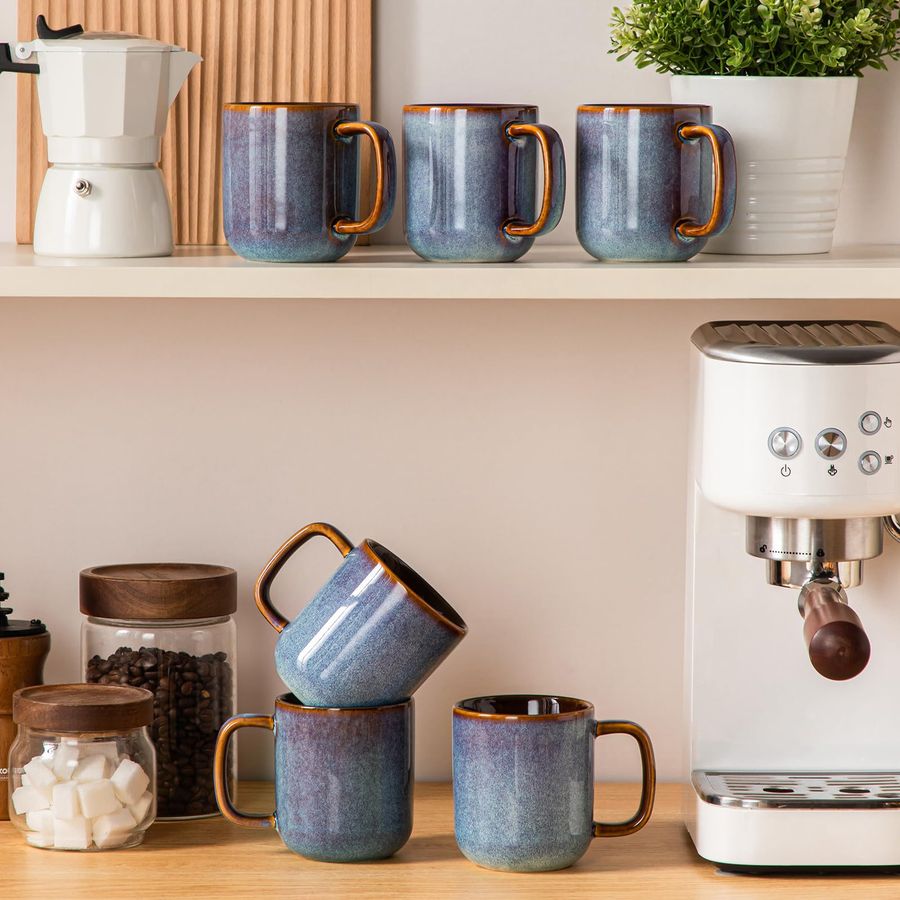 Coffee Mugs Set of 6, 12 Oz Ce - огляд і ціна Coffee Tea Latte