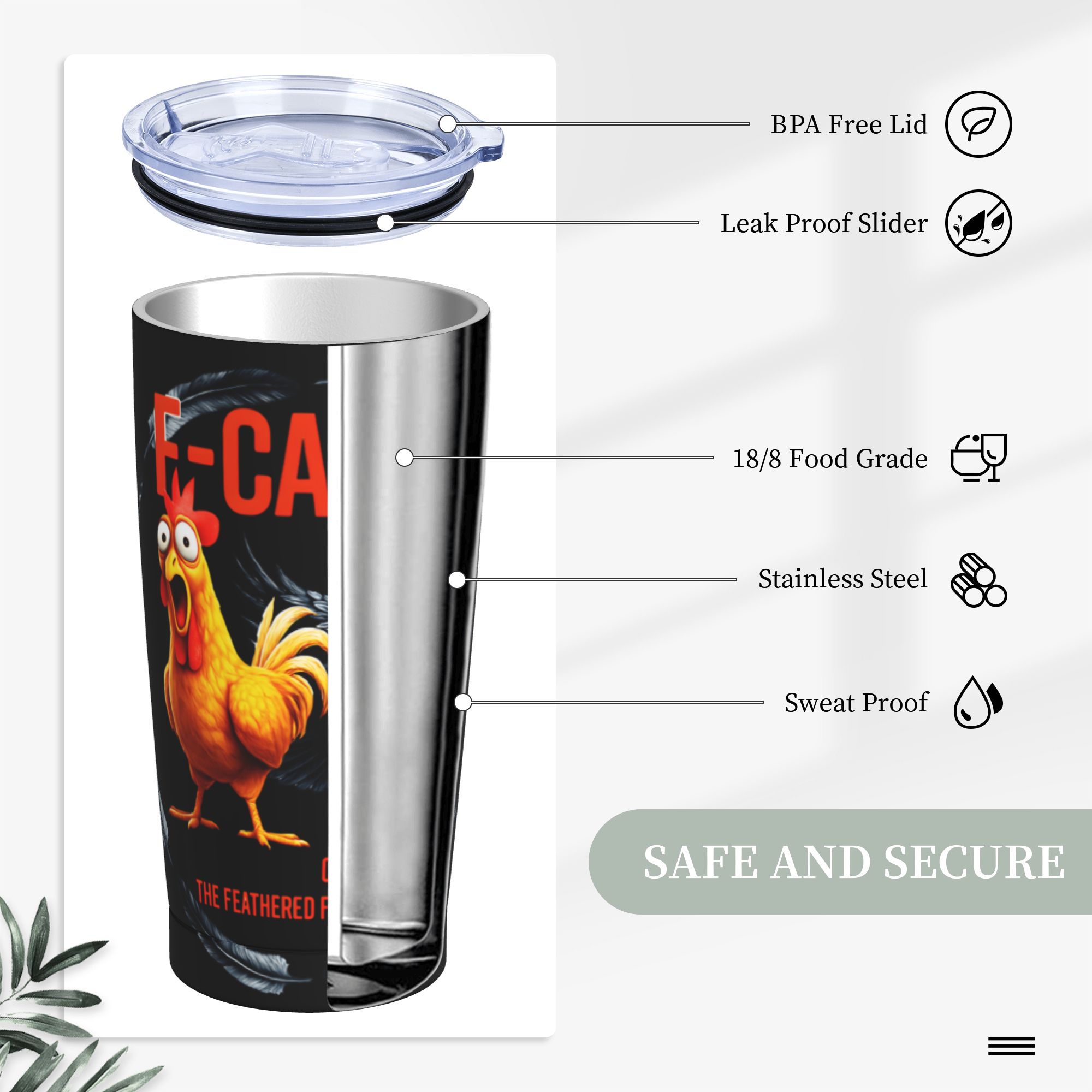 F-Caw-F Chicken FCAWF Insulate - огляд і ціна Double Wall Mug