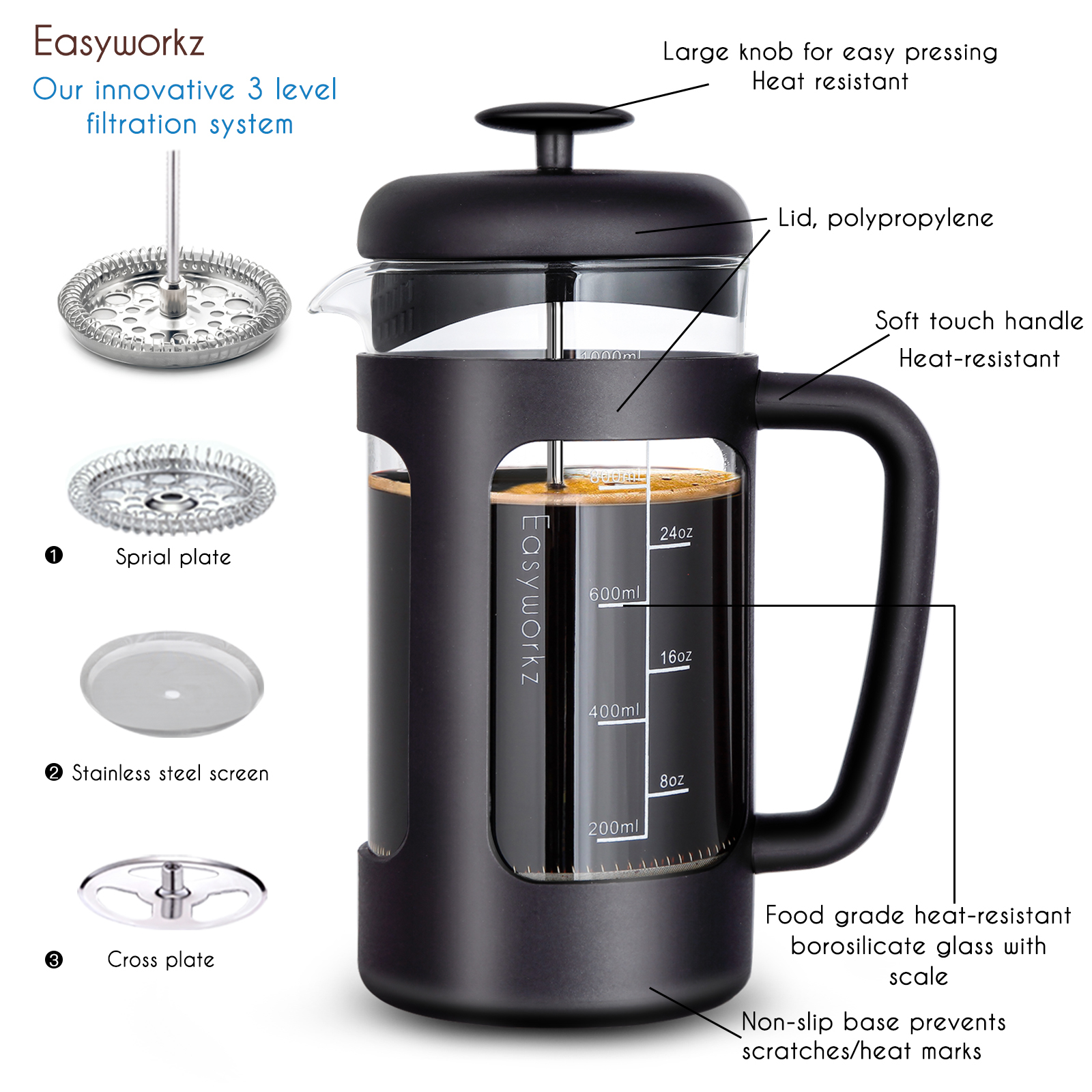 Easyworkz French Press  Coffee - огляд і ціна Coffee Tea Press