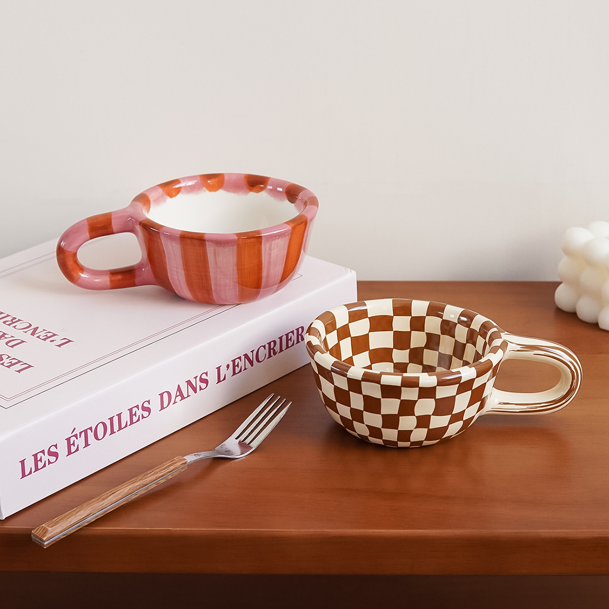 1Pc 220ml Checkerboard Ceramic - огляд і ціна Coffee Tea Latte