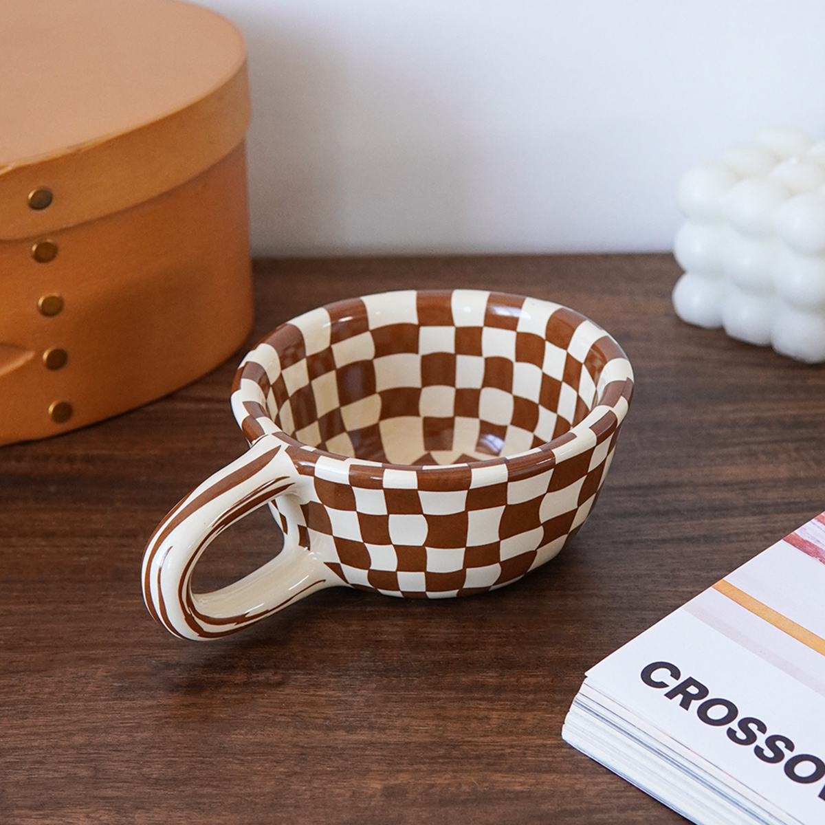 1Pc 220ml Checkerboard Ceramic - огляд і ціна Coffee Tea Latte