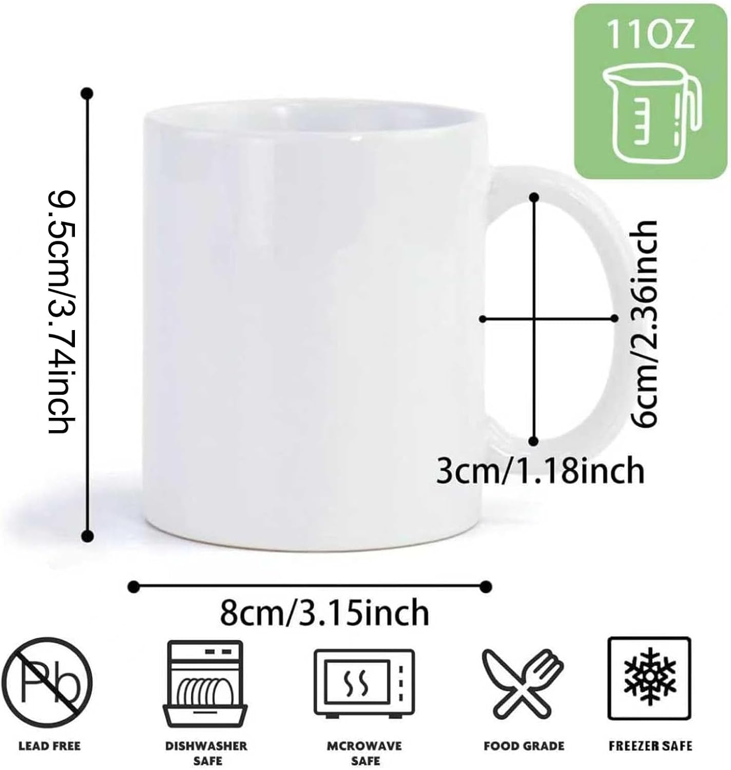 36pcs Sublimation Mugs 11oz Wh - огляд і ціна Coffee Tea Box