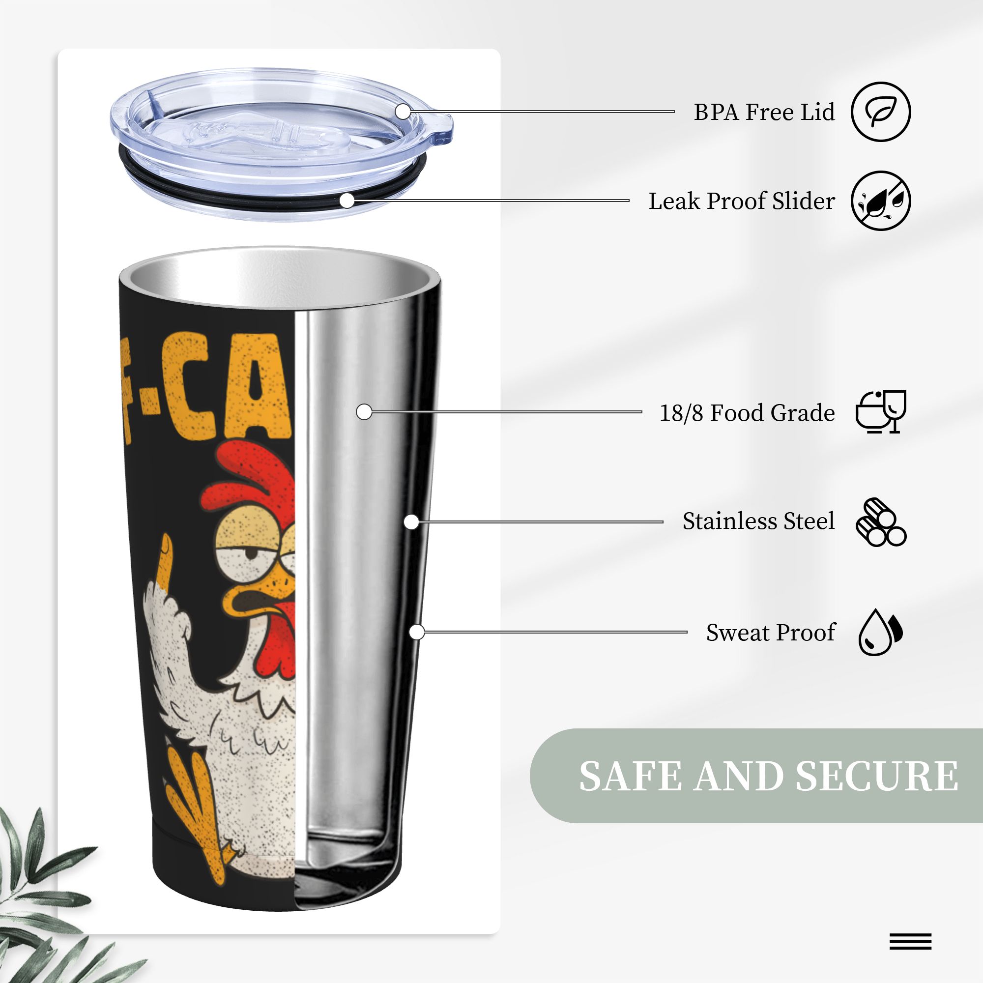 Funny F-Caw-F Chicken FCAWF Tu - огляд і ціна Double Wall Mug