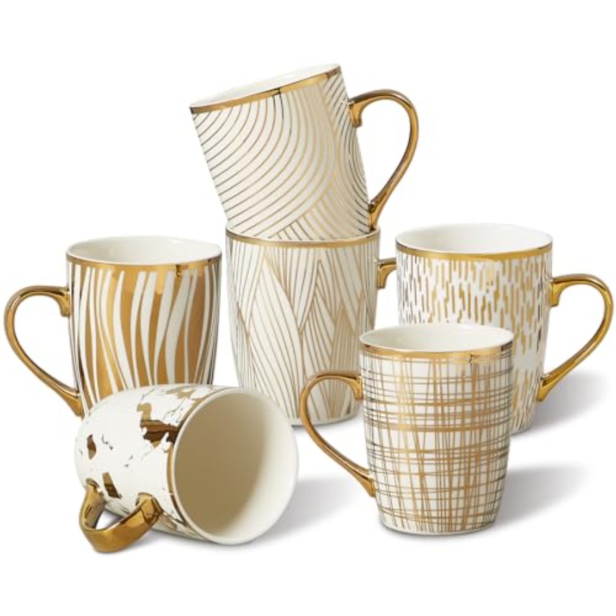 Coffee Mugs 18oz - Gold-Plated - огляд і ціна Coffee Tea Latte